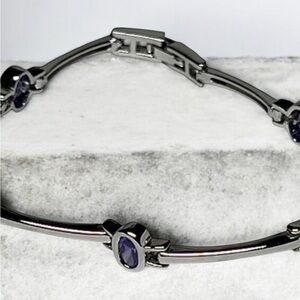 Elegant Silver and Purple Bracelet